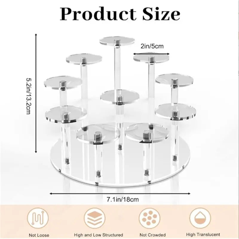 Présentoir Acrylique Rond 10 Étages Cupcake Buffet