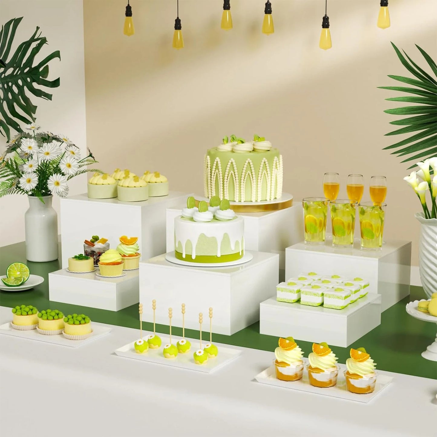 Présentoir buffet cube blanc