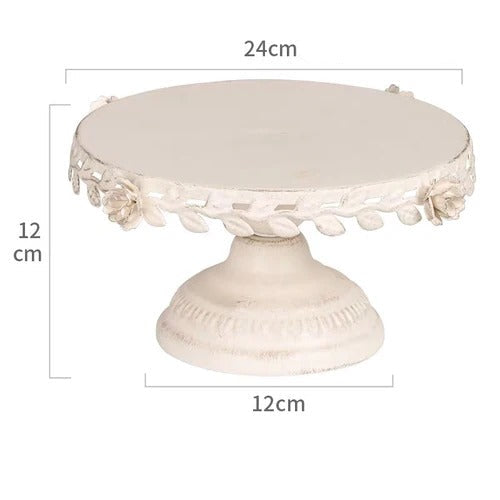 Présentoir gâteaux bois blanc 24cm