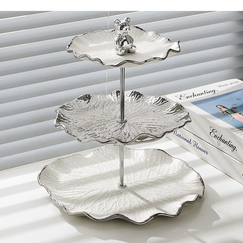 Présentoir cupcake original argenté