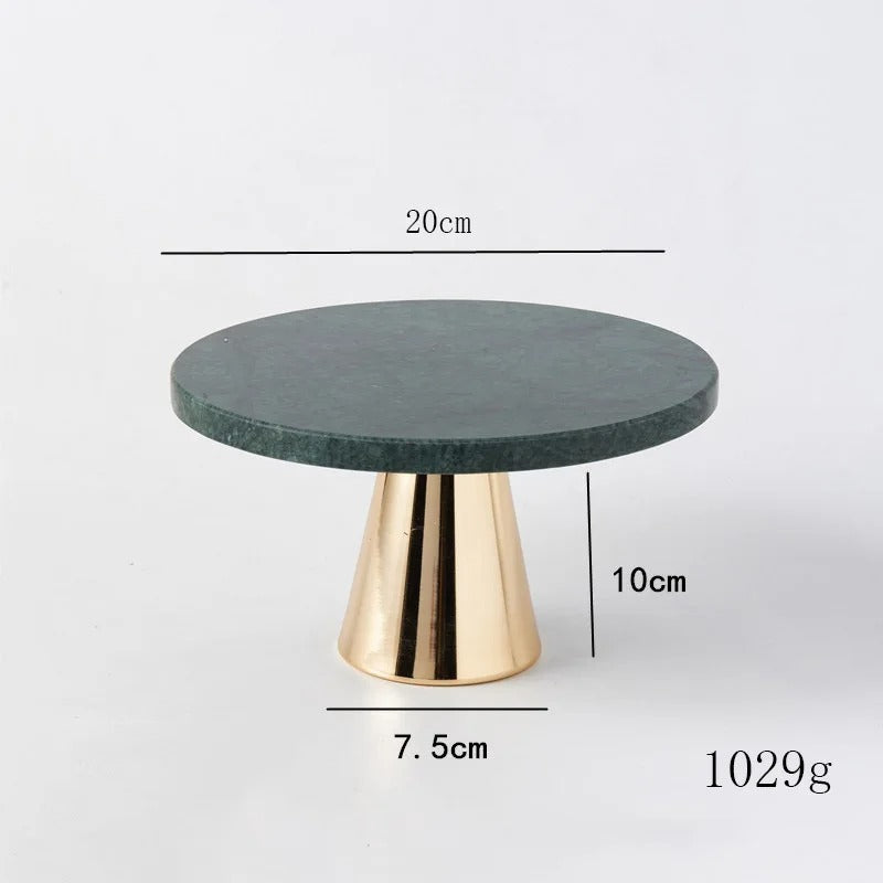 Présentoir gâteau en marbre vert 20cm