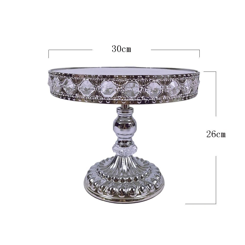 Présentoir gâteau argenté