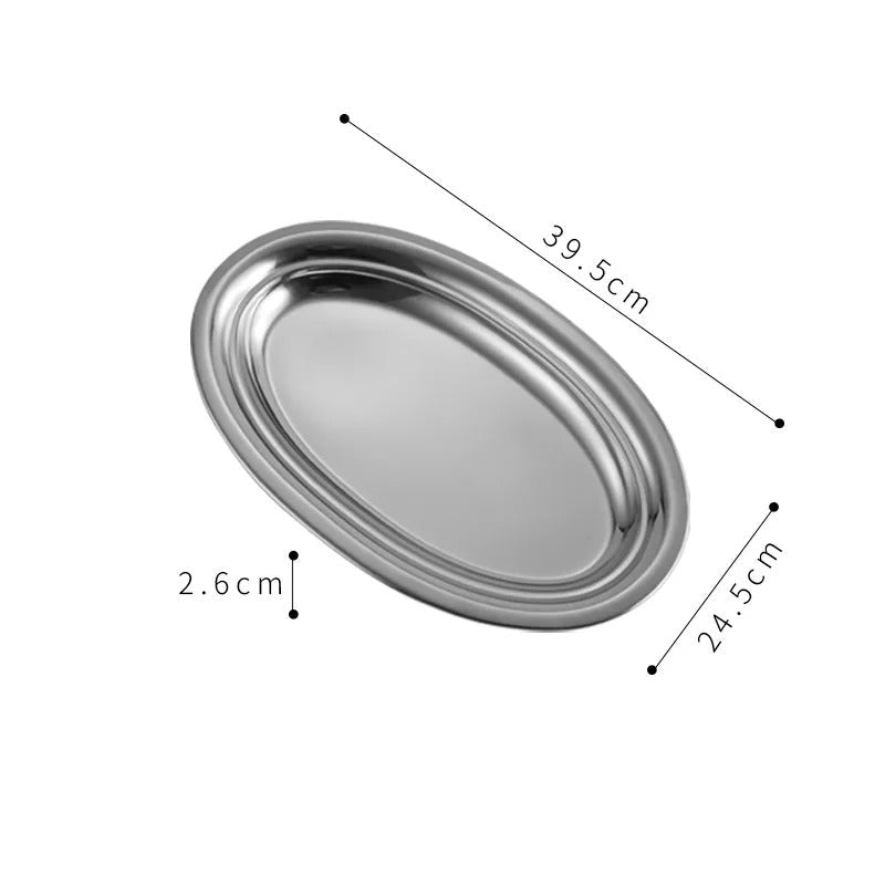Plateau de table argenté