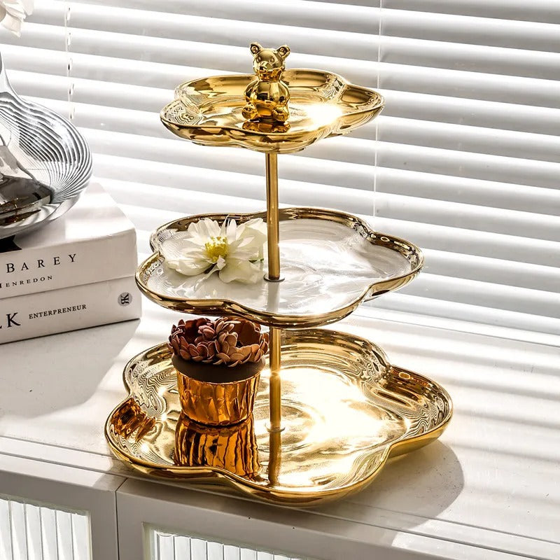 Présentoir cupcake original doré