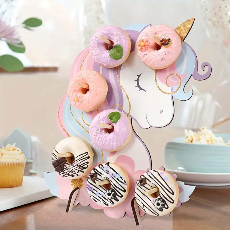 Présentoir donuts licorne