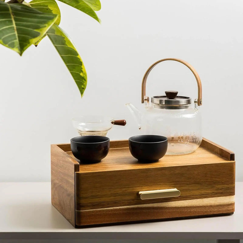 Organizador de bolsas de té de madera con múltiples compartimentos, práctica caja organizadora de té para exhibición en el hogar, despensa, cocina, oficina y encimera