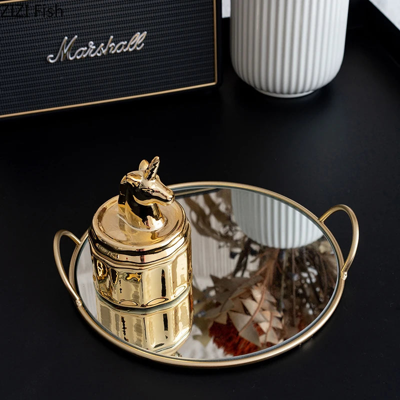 Plateau Miroir Laiton Buffet