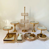 Présentoir Gâteaux Miroir Doré Mariage