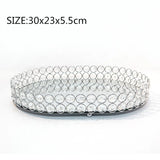 Plateau Miroir Doré Cristal Mariage
