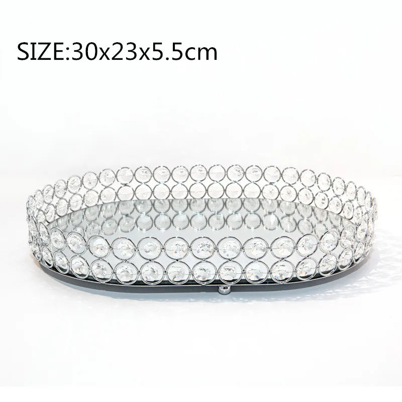Plateau Miroir Doré Cristal Mariage