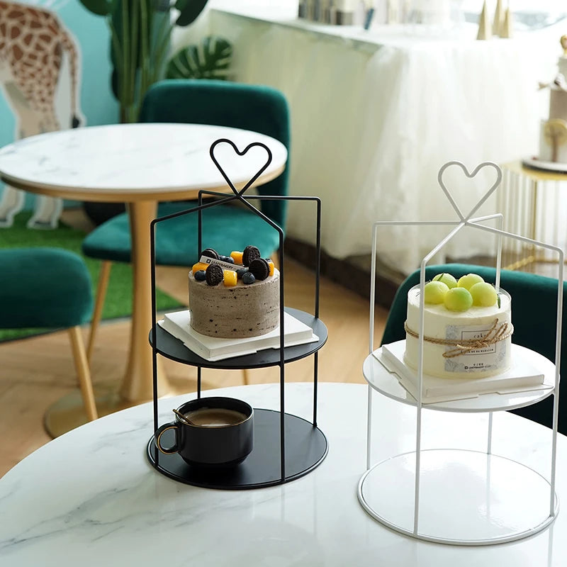 Soporte expositor para aperitivos de té de la tarde y platos de cena, accesorios para mesa de postres de boda, estante de almacenamiento de hierro para cosméticos