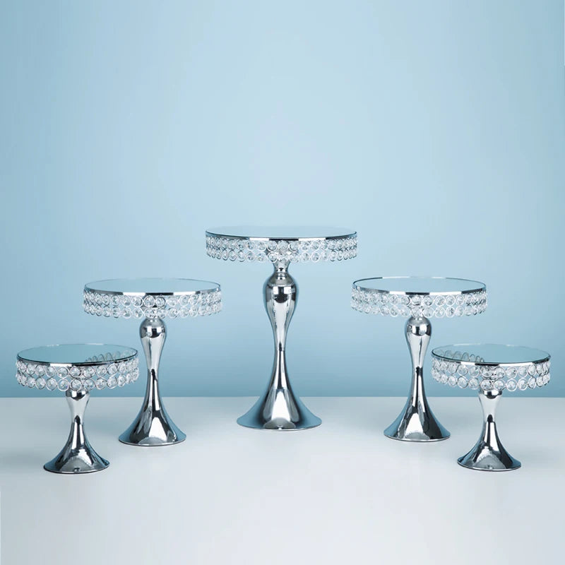Présentoir Gâteau Cristal Doré Mariage