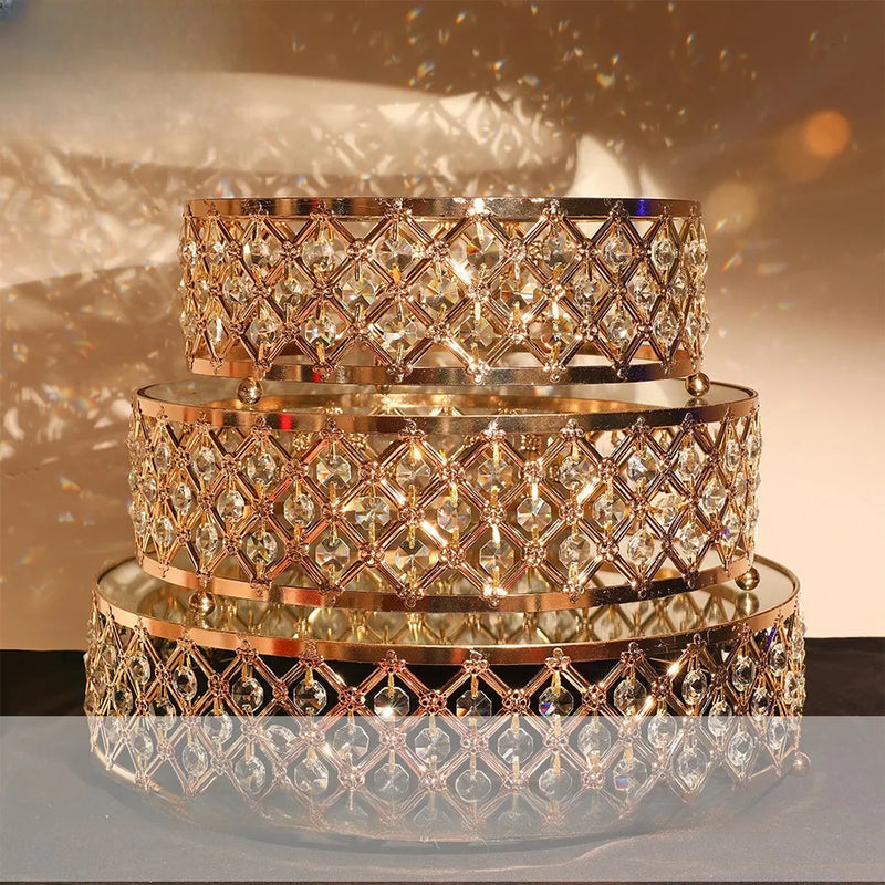Soporte para pastel de metal con espejo dorado, plato expositor redondo para cupcakes, bodas, fiestas de cumpleaños, postres, decoración del hogar