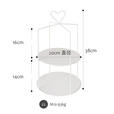 Soporte expositor para aperitivos de té de la tarde y platos de cena, accesorios para mesa de postres de boda, estante de almacenamiento de hierro para cosméticos