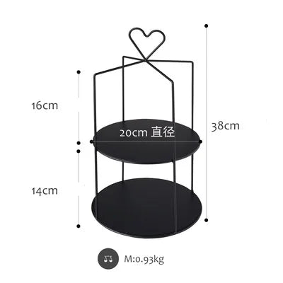 Soporte expositor para aperitivos de té de la tarde y platos de cena, accesorios para mesa de postres de boda, estante de almacenamiento de hierro para cosméticos
