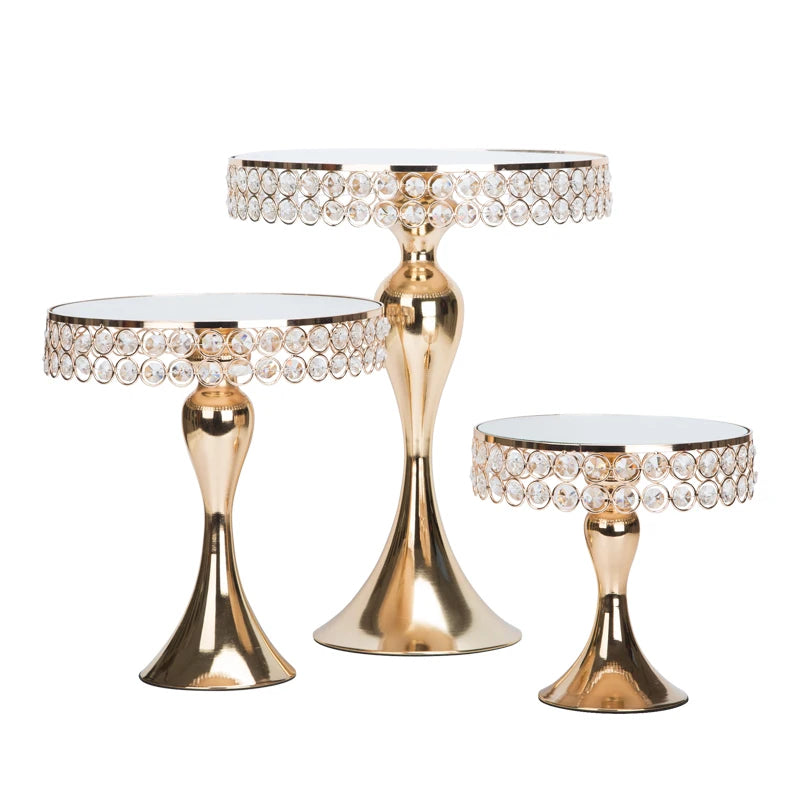 Présentoir Gâteau Cristal Doré Mariage