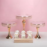 Présentoir Gâteau Cristal Doré Mariage