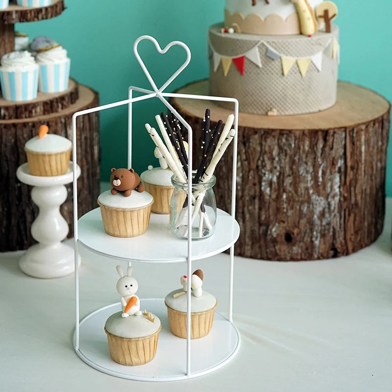 Soporte expositor para aperitivos de té de la tarde y platos de cena, accesorios para mesa de postres de boda, estante de almacenamiento de hierro para cosméticos