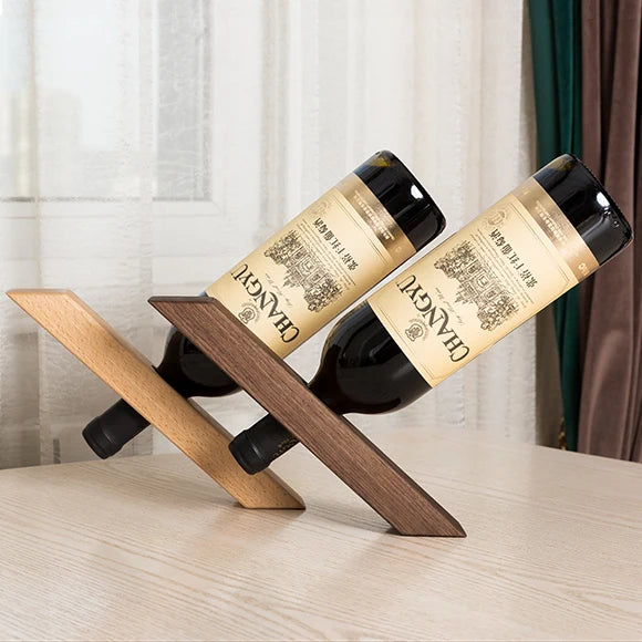 Botellero decorativo de vino tinto para el hogar, estante de exhibición creativo de madera maciza, soporte personalizado, botellero moderno y sencillo para almacenamiento de botellas de madera