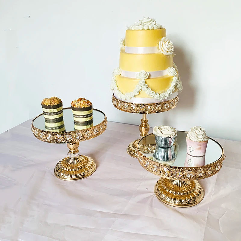 1-3 unidades/lote soporte para tartas, plato expositor de postres, cupcakes, pasteles y dulces para bodas, eventos y fiestas de cumpleaños, soporte de pedestal de metal redondo