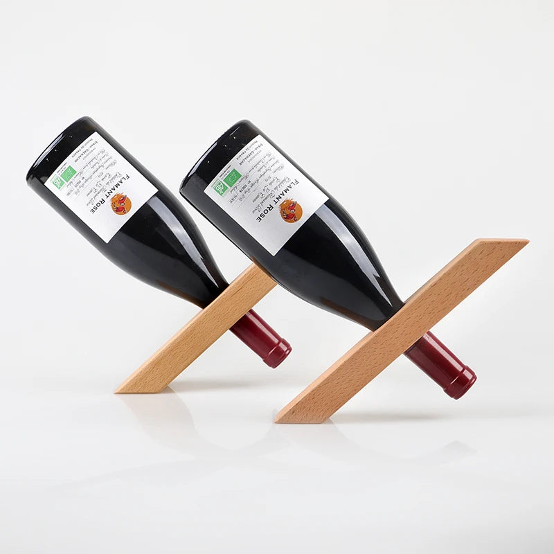 Botellero decorativo de vino tinto para el hogar, estante de exhibición creativo de madera maciza, soporte personalizado, botellero moderno y sencillo para almacenamiento de botellas de madera