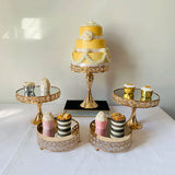 Présentoir Gâteaux Miroir Doré Mariage