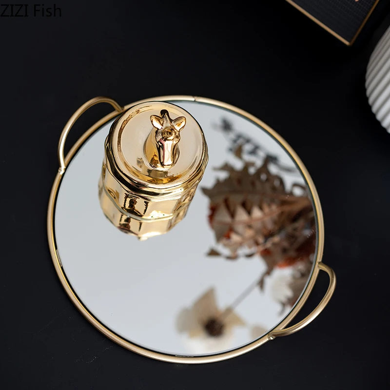 Plateau Miroir Laiton Buffet