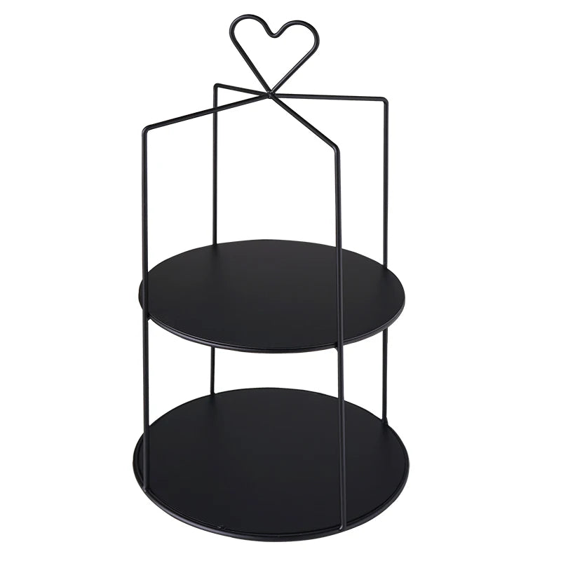 Soporte expositor para aperitivos de té de la tarde y platos de cena, accesorios para mesa de postres de boda, estante de almacenamiento de hierro para cosméticos