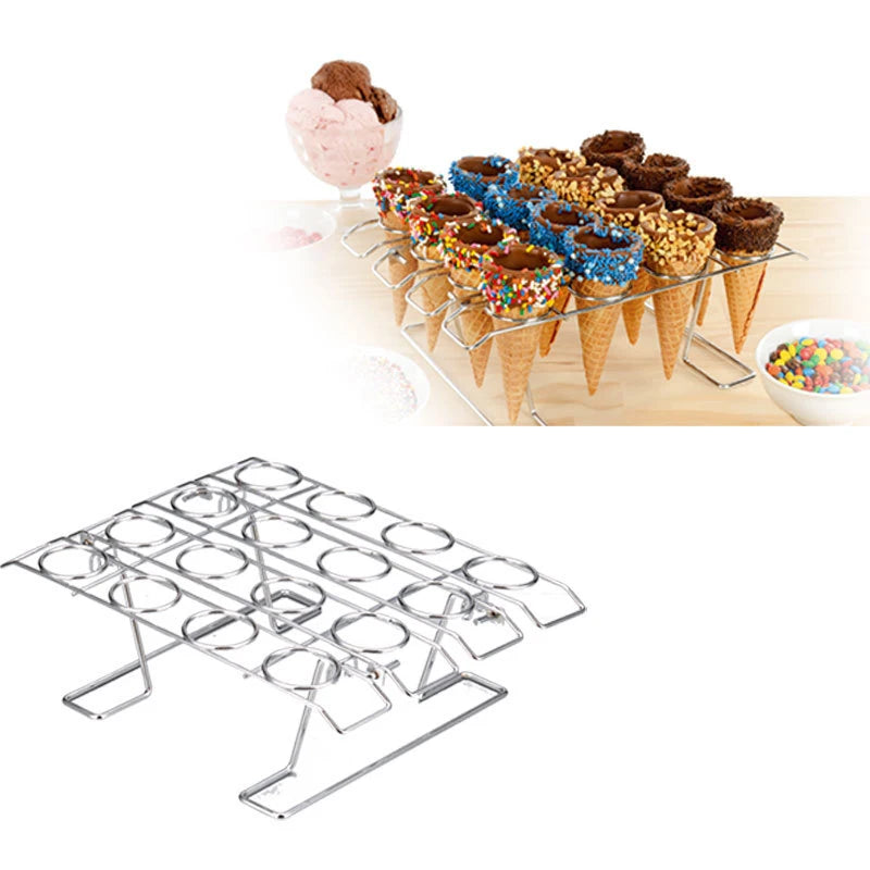 Présentoir Cornets à Glace Grille Inox