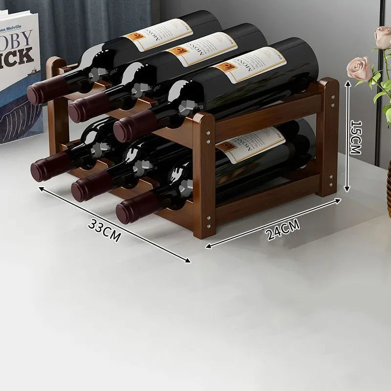 Botellero de vino tinto para decoración, estante de exhibición de rejilla para el hogar, botellero creativo de mesa, mueble de vino sencillo, almacenamiento ensamblable