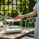 Présentoir Gâteau Céramique Doré – accessoire buffet traiteur événement