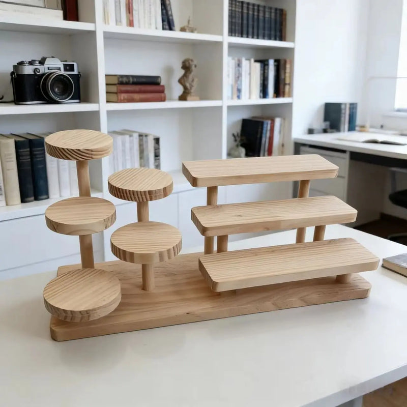 Présentoir Bois Multi-Niveaux Pâtisserie