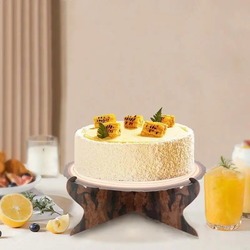 Présentoir Gâteau Effet Rondin de Bois