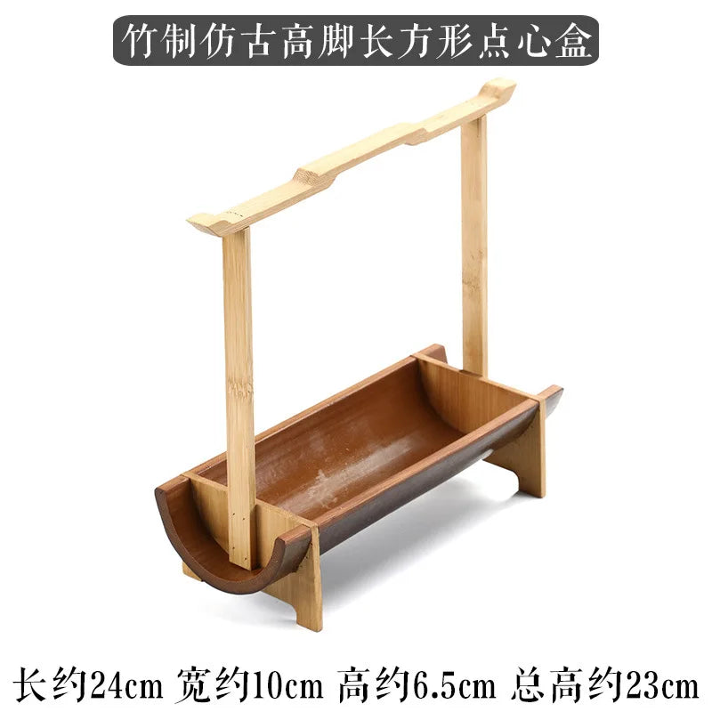 Corbeille Bambou Présentoir Buffet Portable