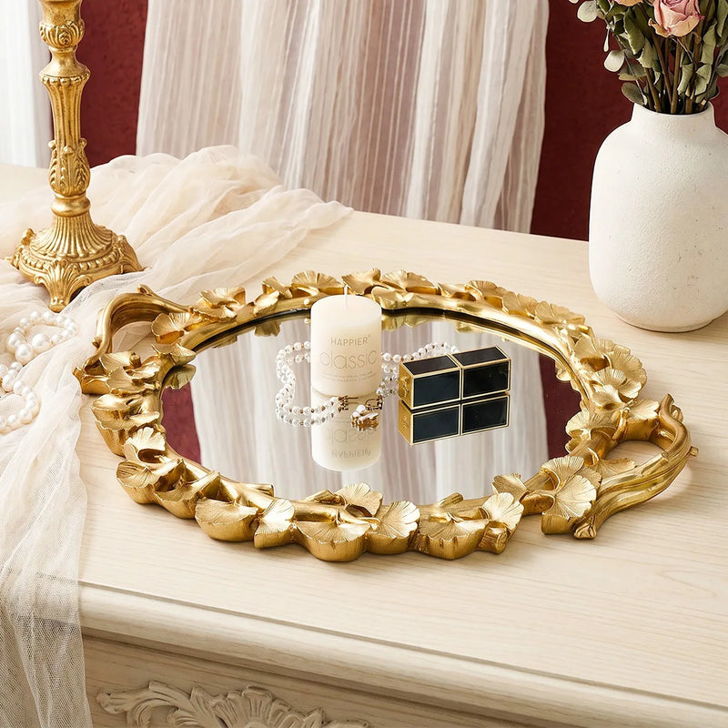 Plateau Miroir Ginkgo Décoratif Mariage
