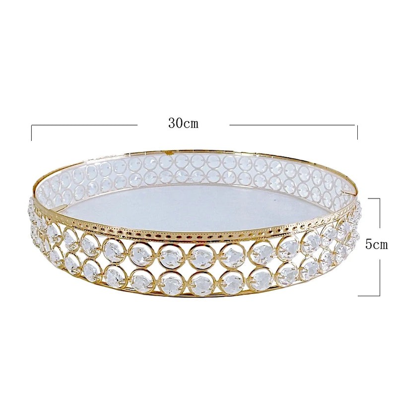 Présentoir Gâteau Miroir Doré et Argenté