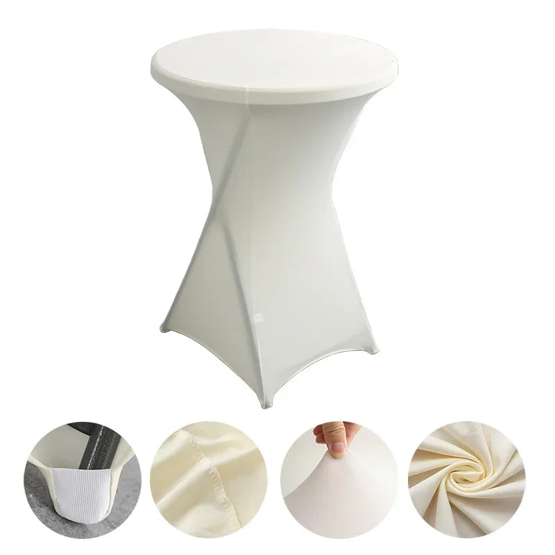 Mantel elástico para decoración de bodas, funda para mesa de cóctel, licra elástica, mesa alta, hotel, fiesta de cumpleaños, varios colores