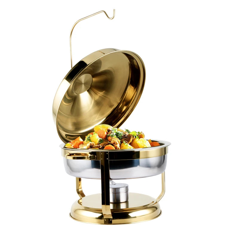 Chauffe-Plat Rond Inox 9 L Lot de 2