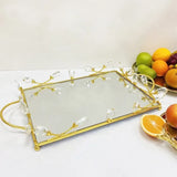 Plateau Miroir Doré Art Déco