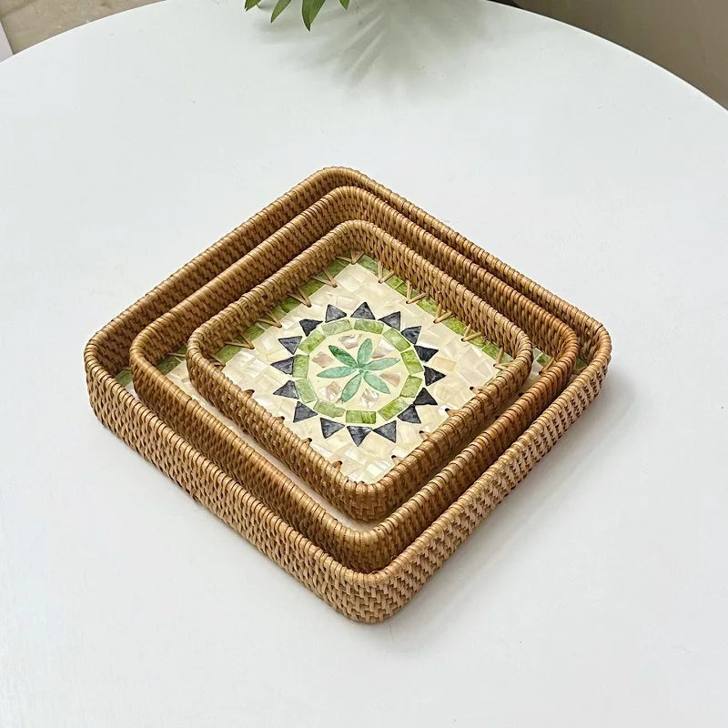 Corbeille Rotin Présentoir Buffet Petit-Déjeuner