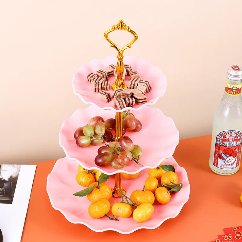 Présentoir Gâteau Volanté Trois Étages