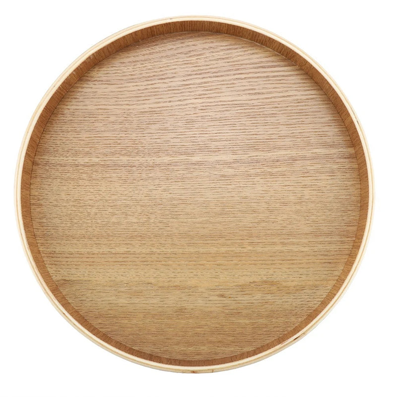Bandeja de servicio de madera para té, frutas, dulces, comida, decoración del hogar, vajilla redonda, ensalada, plato de postre, accesorios de cocina