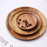 Plateau Service Bois Acacia Rond