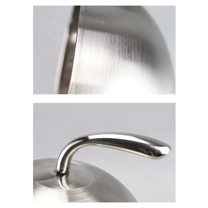 AFOURT-2 piezas 24 cm Tapa para bistec de acero inoxidable, cúpula para Teppanyaki, tapa para platos, cubierta redonda para comida, a prueba de aceite, para cocinar en casa y en la cocina