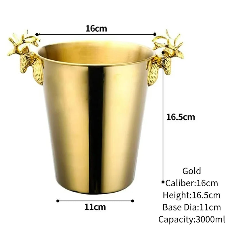 Seau Champagne Rétro Tête de Cerf