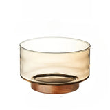Coupe Fruits Bois Acacia Verre