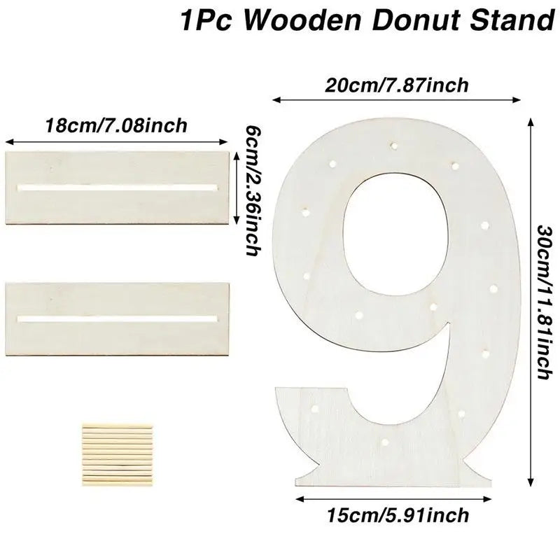 Présentoir Donut en Bois Numéroté