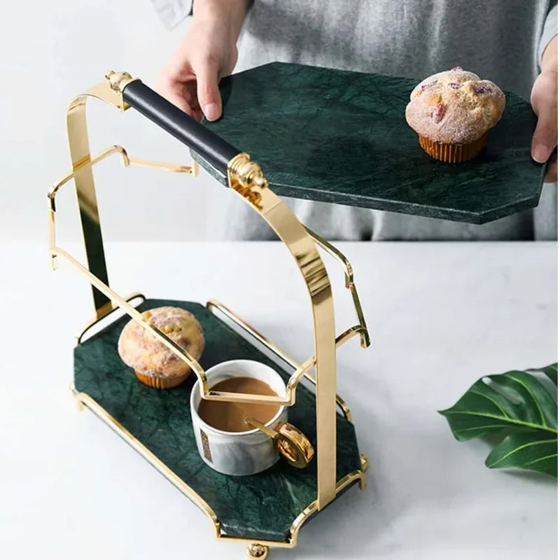 Présentoir Gâteau Marbre Nordique