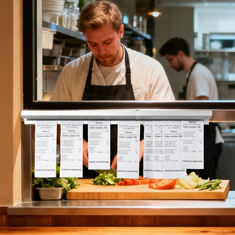 Portamenús de aleación de aluminio para pared de restaurante de 20/30/50 cm para comida para llevar - Ajustable a izquierda y derecha, fácil de instalar