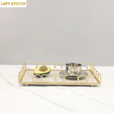 Plateau Marbre Métal Buffet